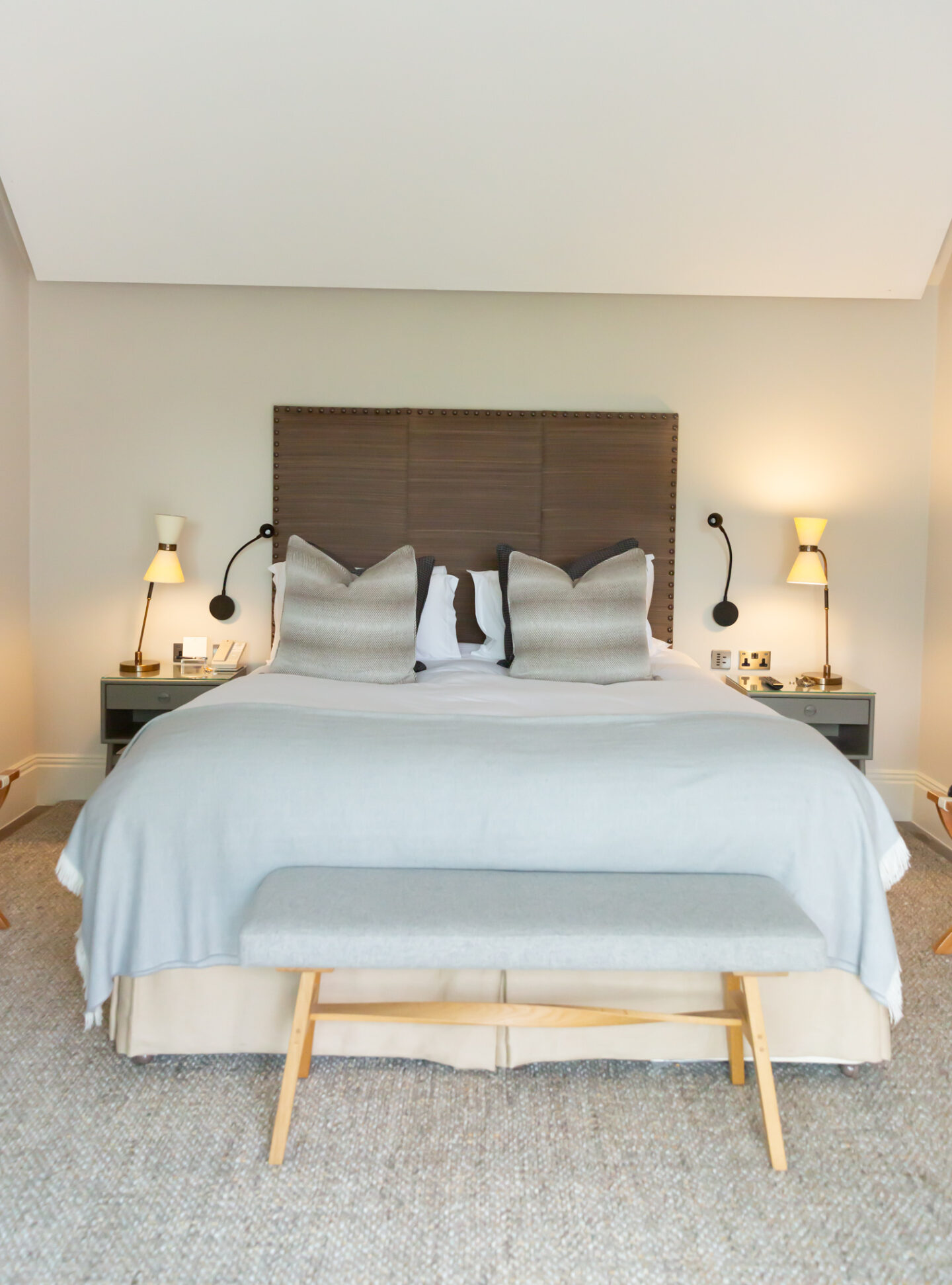 Scandi-style grey carpet in a contemporary bedroom.