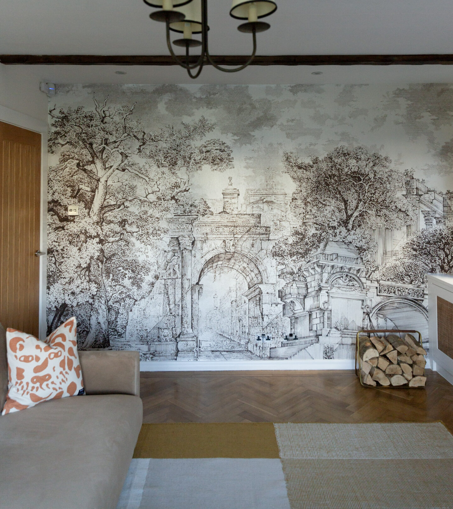 Architectural wall mural room makeover for uFurnish Home Awards 2026