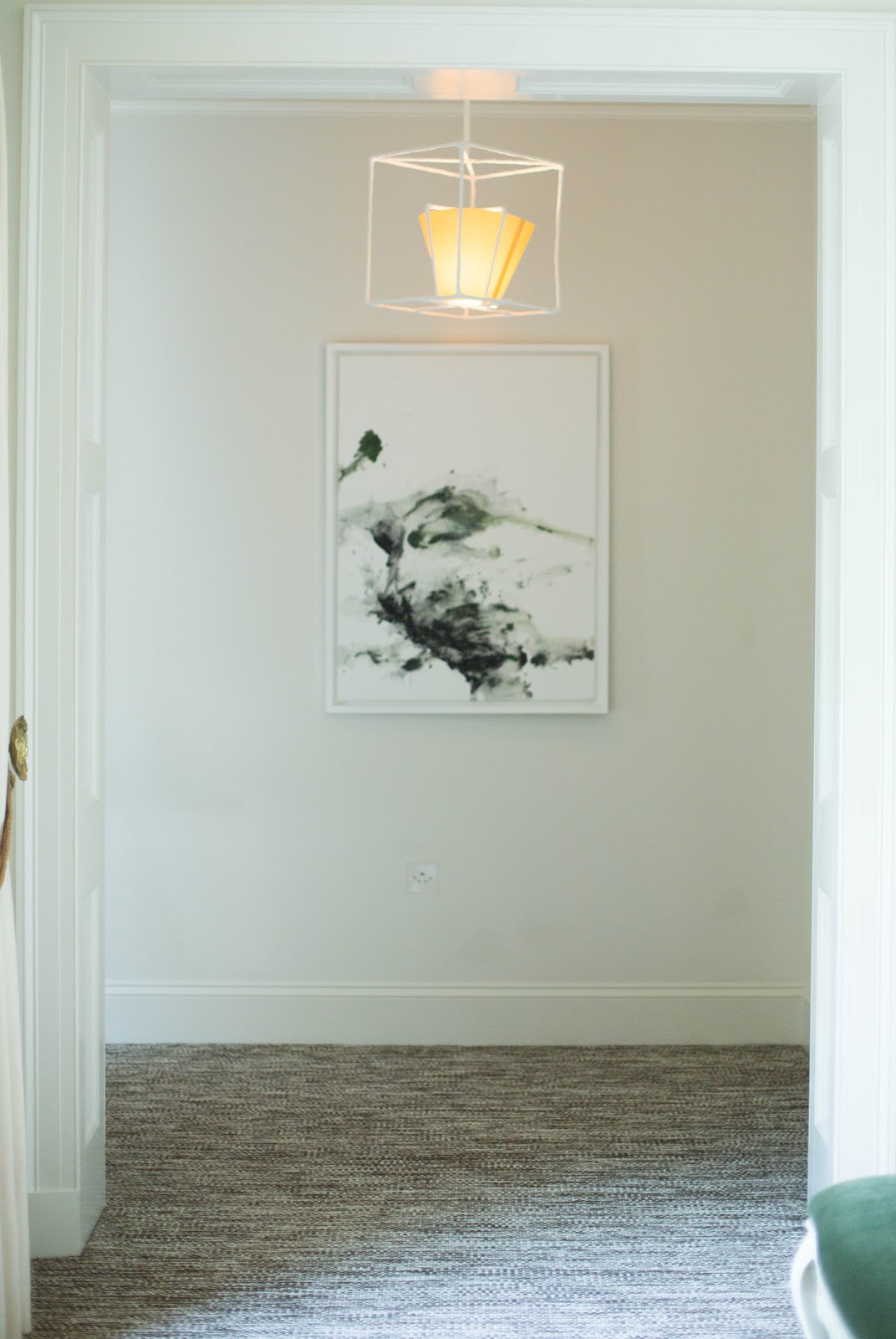 white plaster minimalist ceiling lamp