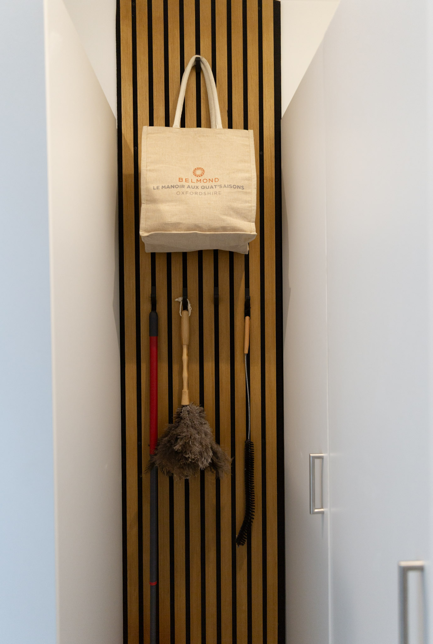 slatted wood panel wall