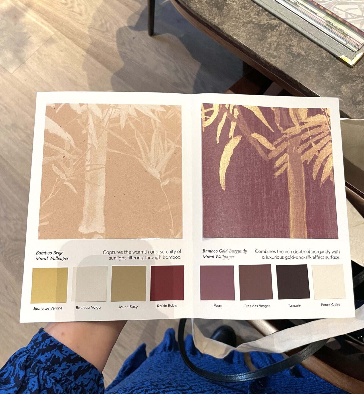 Sian Zeng Bamboo mural samples and complimenting paints.