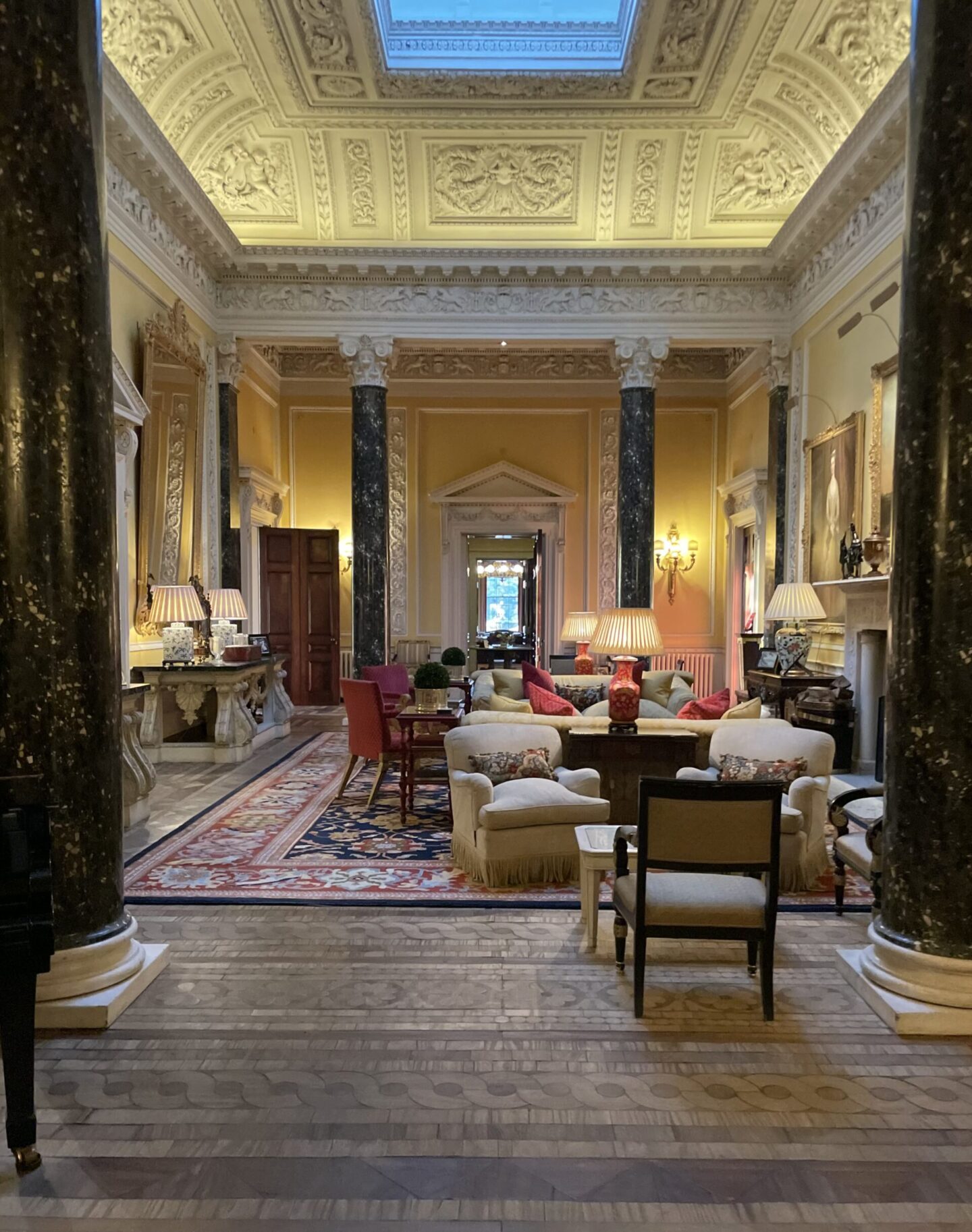 The elegant salon room in Ballyfin
