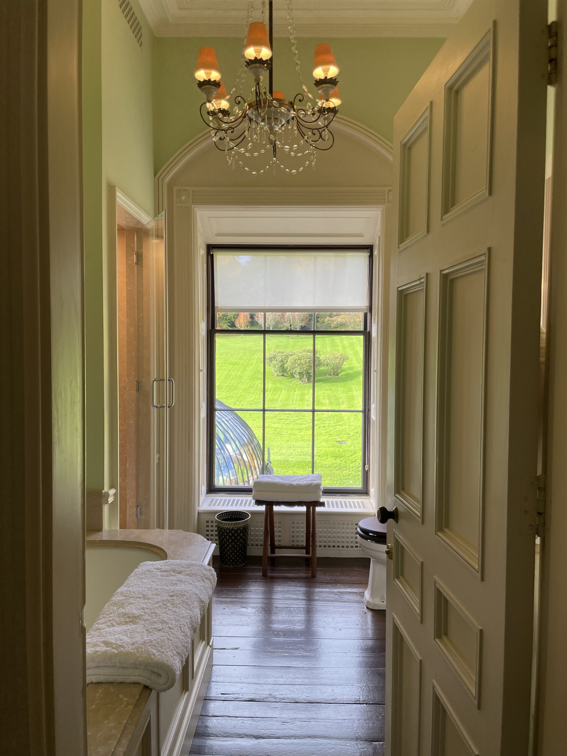 View From The Bathroom At Ballyfin overlooking the Grounds