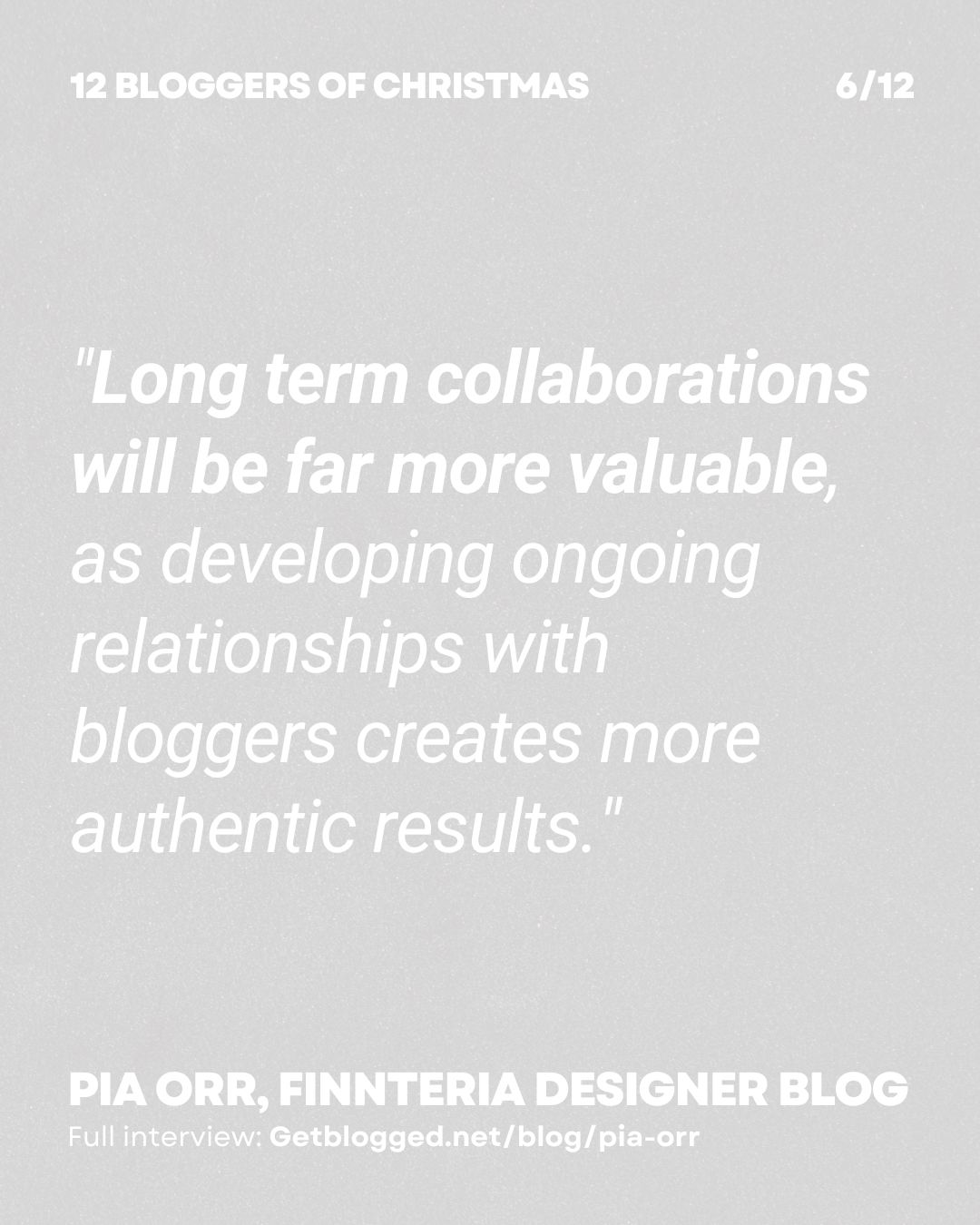 Blogger Interview with Pia Orr