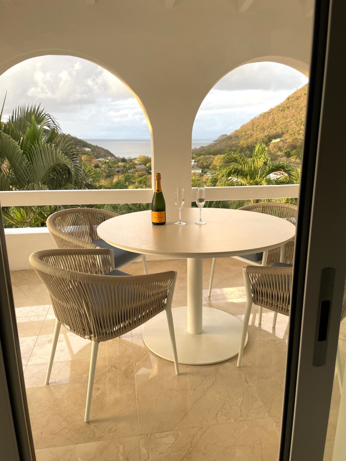 Windjammer Landing St Lucia villa with a balcony view over the Caribbean Sea