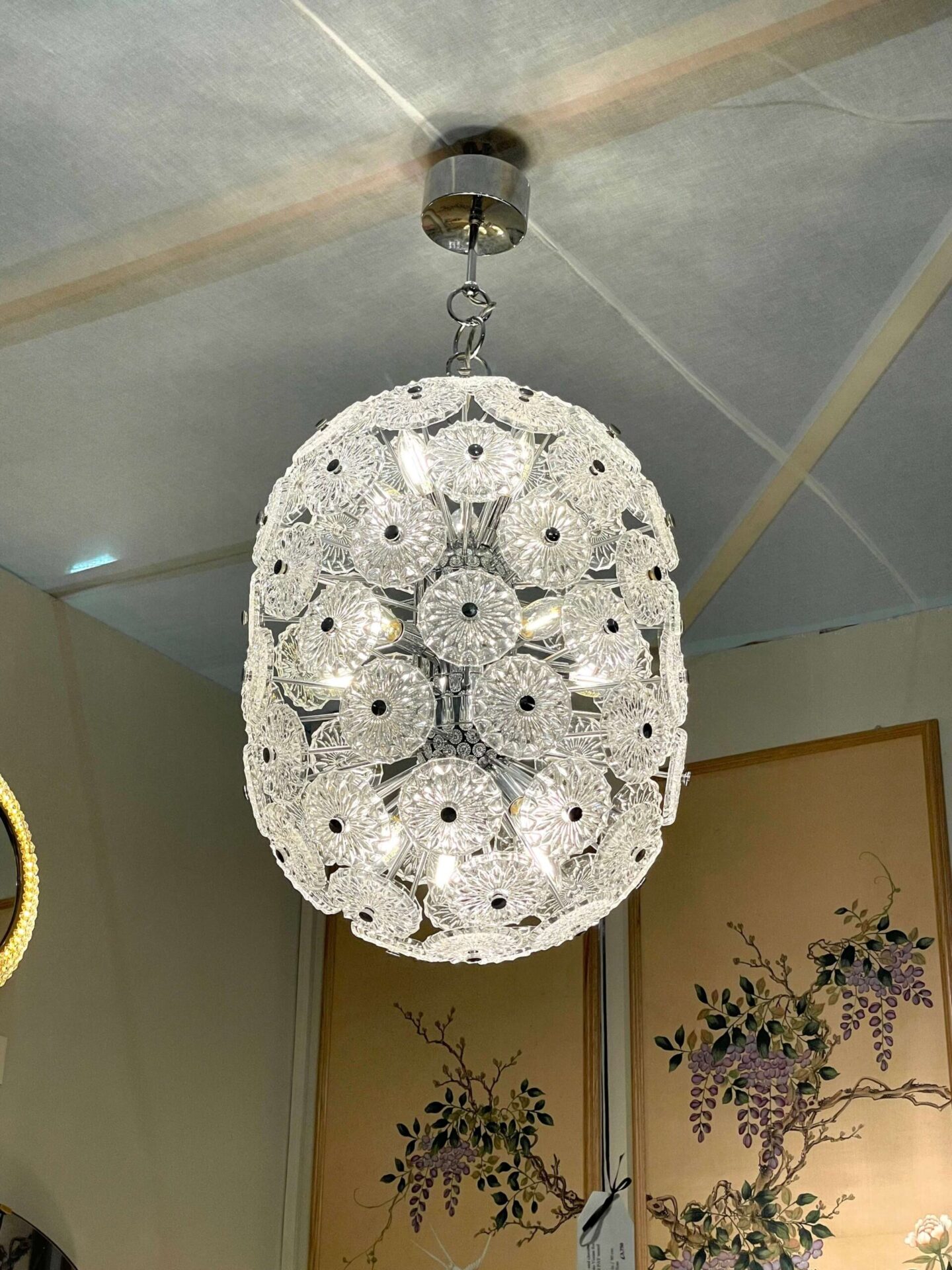 Large Oval Sputnik Chandelier at the Decorative Fair in London