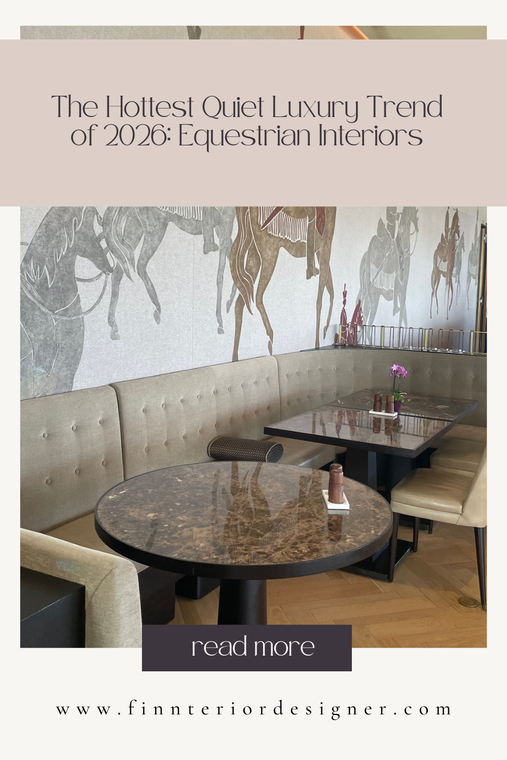 Equestrian-inspired interior featuring a striking horse mural