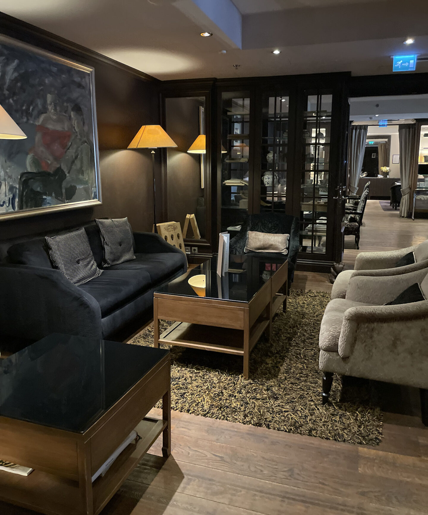 Dark moody bar and lounge area at Hotel Haven Helsinki with velvet furniture and intimate lighting